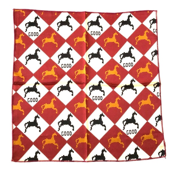 🐴 Horse Equestrian Checked Satin Scarf - Picture 2 of 6